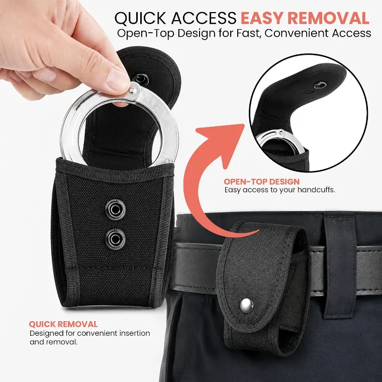 Nylon Handcuff Case — Metal Snap Closure — It releases