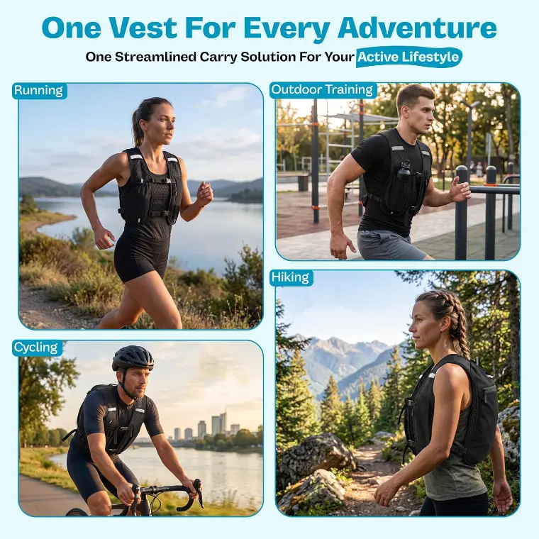 Reflective Running Vest — Men & Women — One vest across running, hiking and walking.