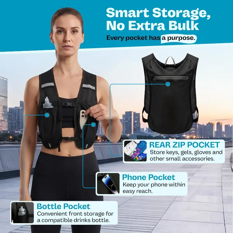 Reflective Running Vest — Men & Women — It carries